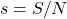 Rendered by QuickLaTeX.com s = S/N