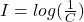 Rendered by QuickLaTeX.com I = log(\frac{1}{C})