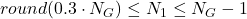 Rendered by QuickLaTeX.com round(0.3\cdot N_G)\leq N_1 \leq N_G-1