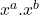 Rendered by QuickLaTeX.com x^a . x^b