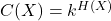 Rendered by QuickLaTeX.com C(X) = k^{H(X)}