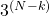 Rendered by QuickLaTeX.com 3^{(N-k)}